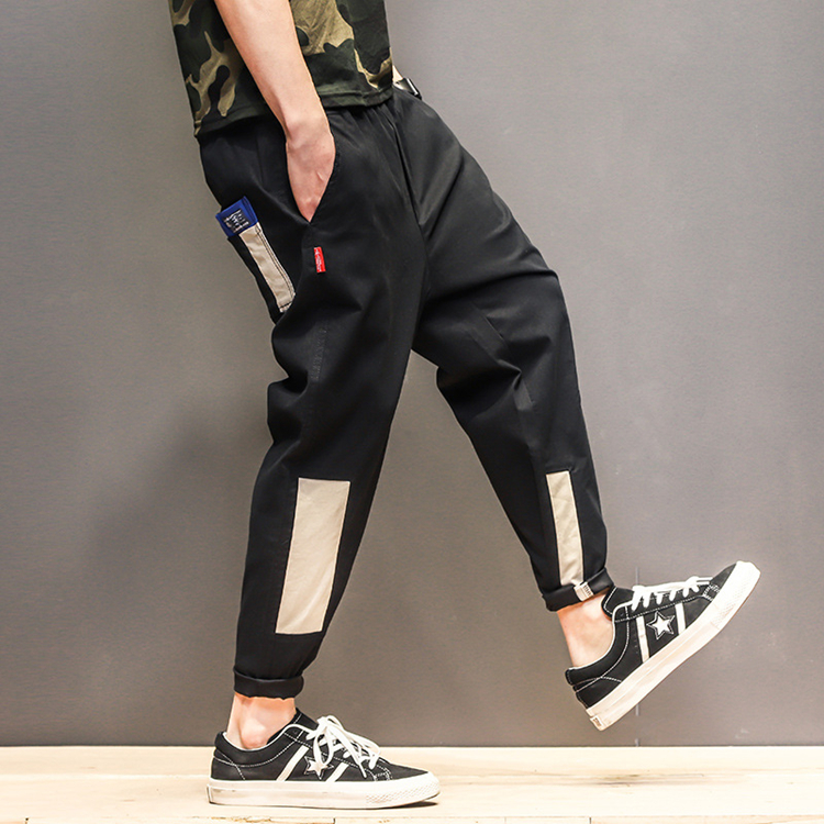 Printed-washed-slim-denim-harem-pants