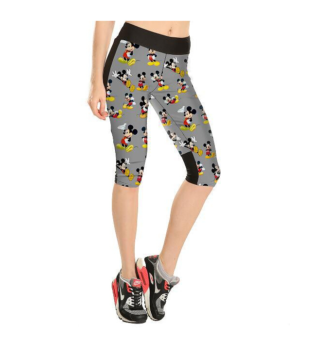 Printing-cute-Mickey-Mouse-tall-waist-seven-sports-pant-wholesale