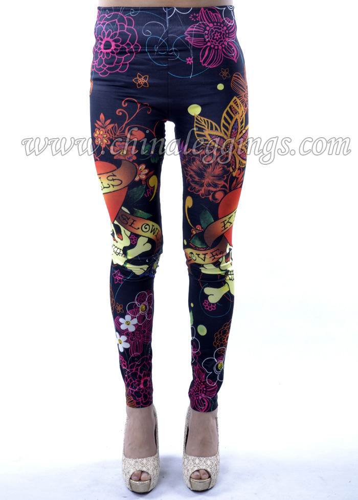 Skull-black-heart-leggings