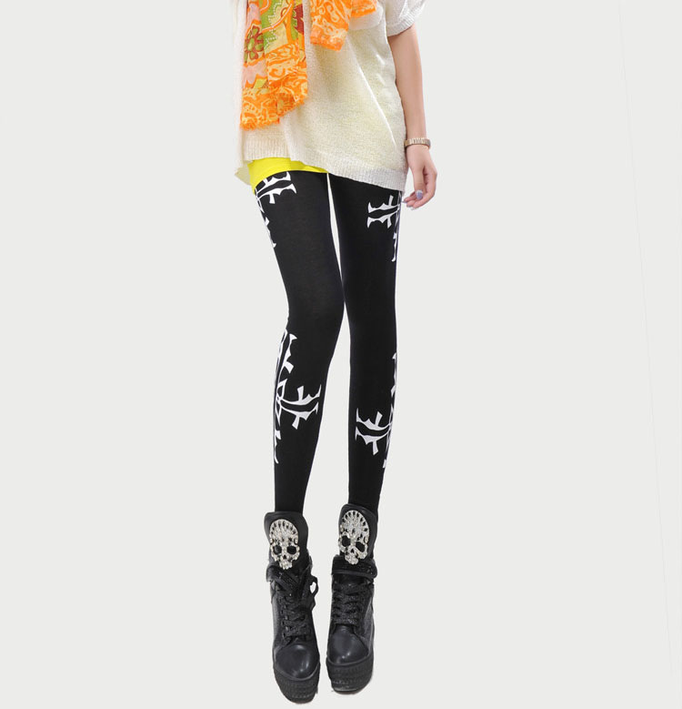 Pattern-print-women-stretch-leggings