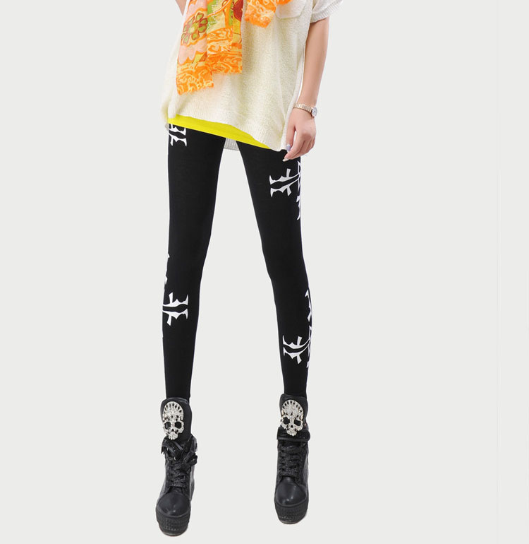 Pattern-print-women-stretch-leggings