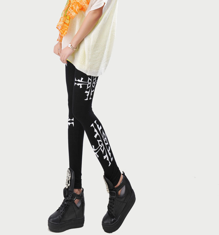 Pattern-print-women-stretch-leggings