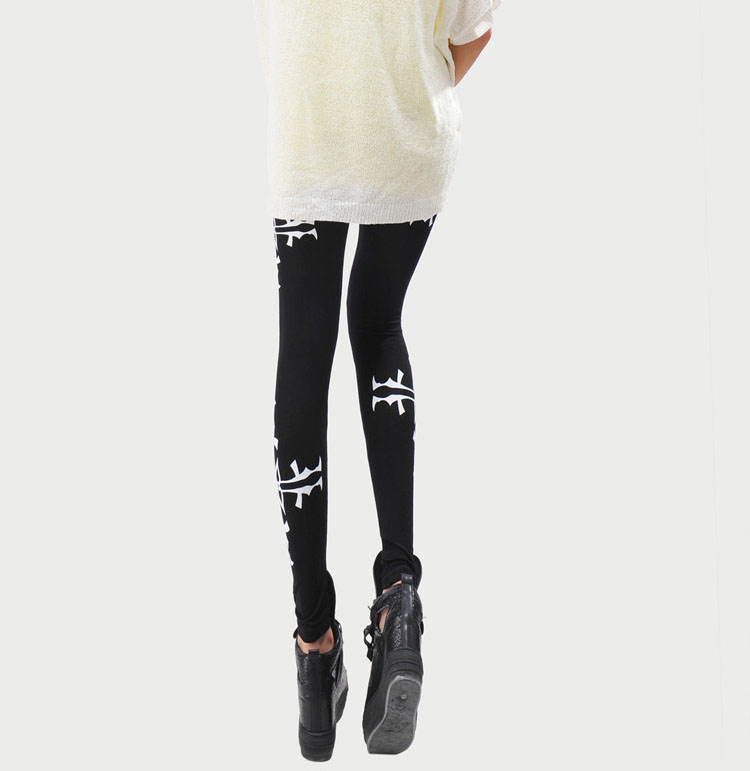 Pattern-print-women-stretch-leggings