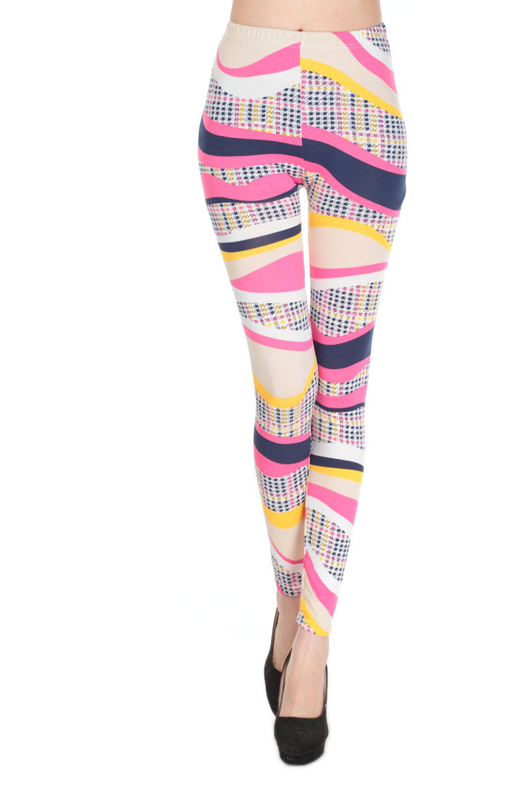 Wavy-colored-stripes-plaid-hot-leggings-wholesale