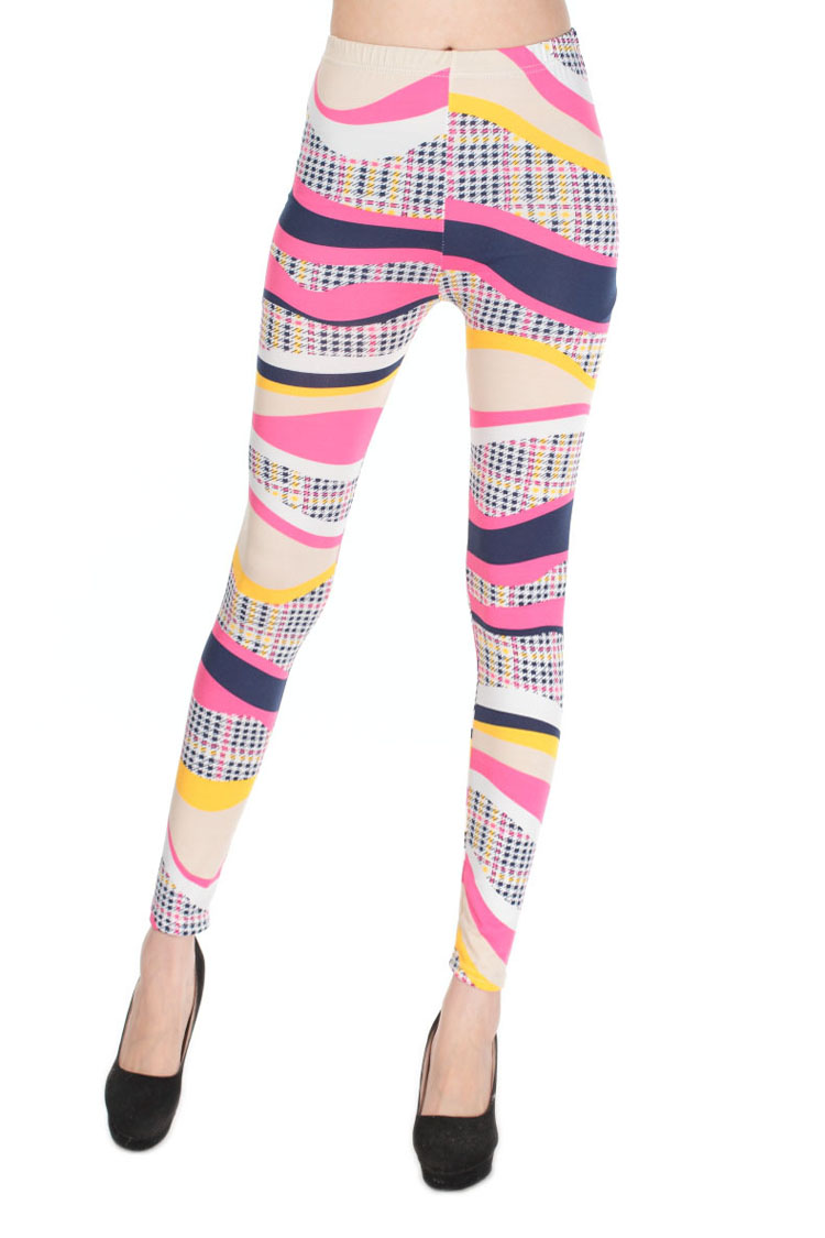 Wavy-colored-stripes-plaid-hot-leggings-wholesale