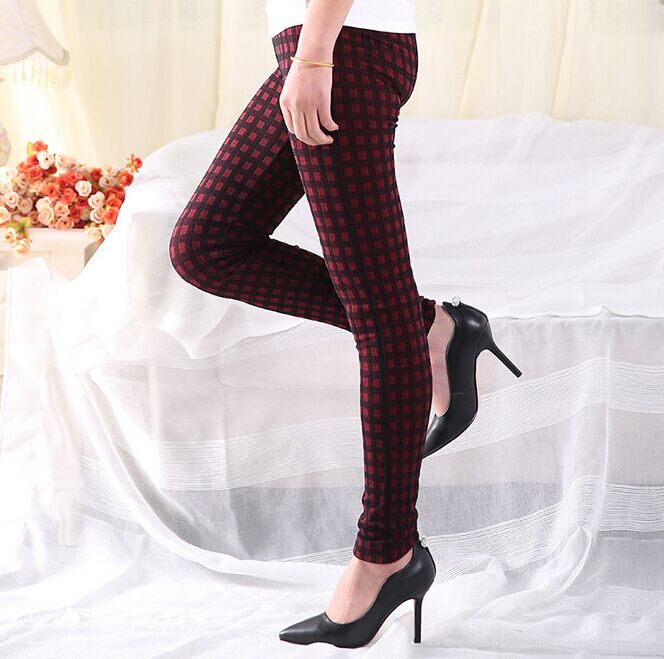 Wholesale-red-plaid-leggings