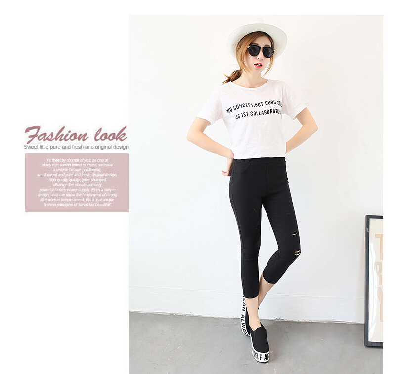 Fashion-female-hole-7-minutes-pencil-pants-wholesale