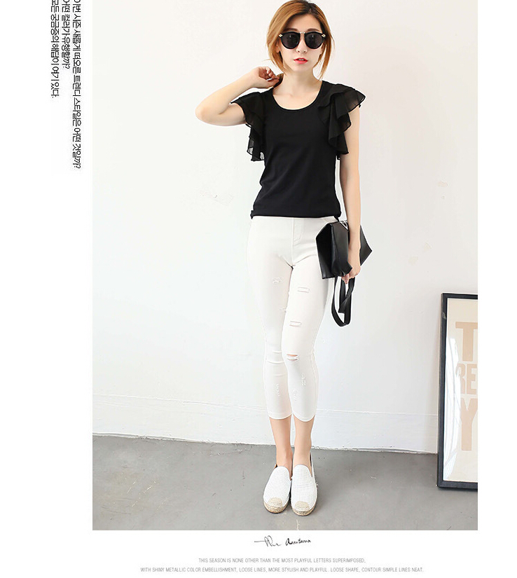 Fashion-female-hole-7-minutes-pencil-pants-wholesale