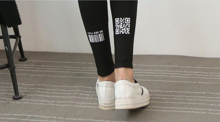 Female-barcode-font-pattern-cotton-legging-wholesale