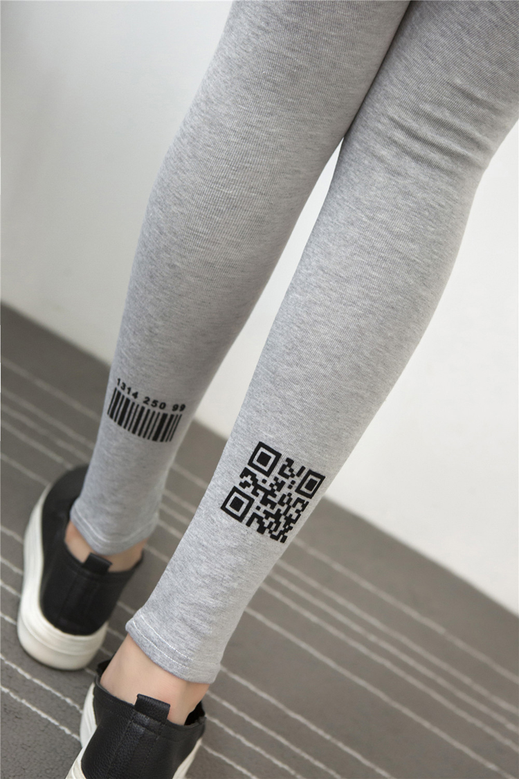 Female-barcode-font-pattern-cotton-legging-wholesale