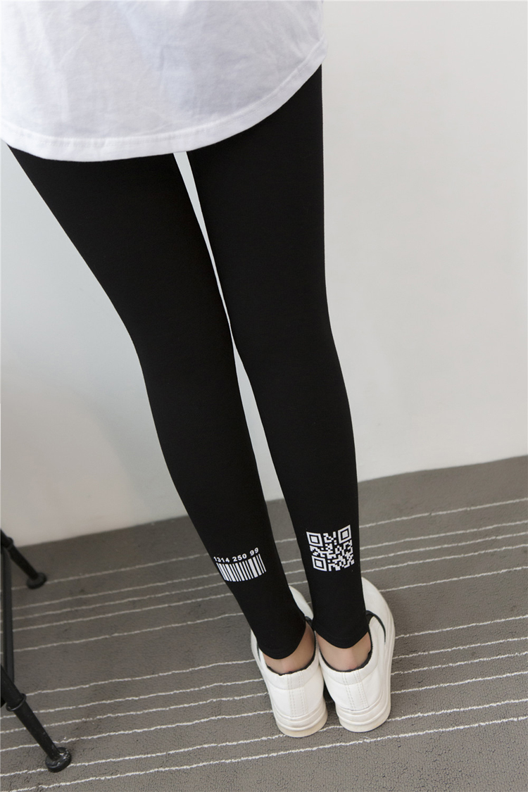 Female-barcode-font-pattern-cotton-legging-wholesale