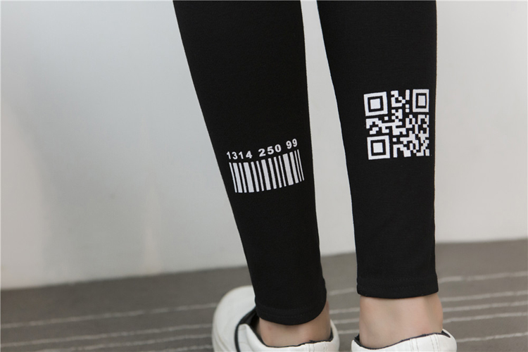 Female-barcode-font-pattern-cotton-legging-wholesale