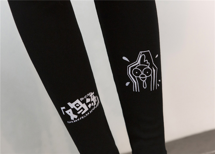 Female-china-words-cartoon-pattern-legging-wholesale