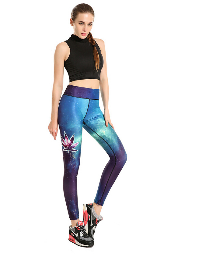 Maple-leaf-shape-stars-sports-nine-points-yoga-pants-wholesale