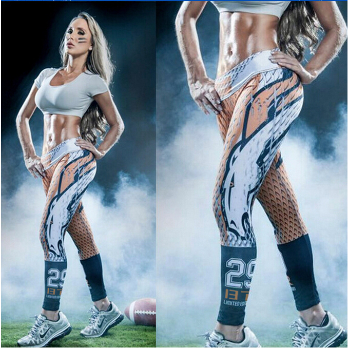 Mustang-logo-mesh-printing-personality-render-yoga-sports-pants-wholesale