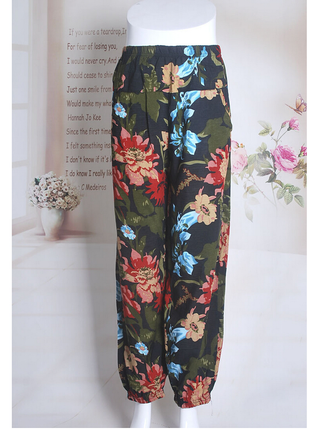 Nine-points-bamboo-cotton-elderly-mother-leisure-leggings-wholesale