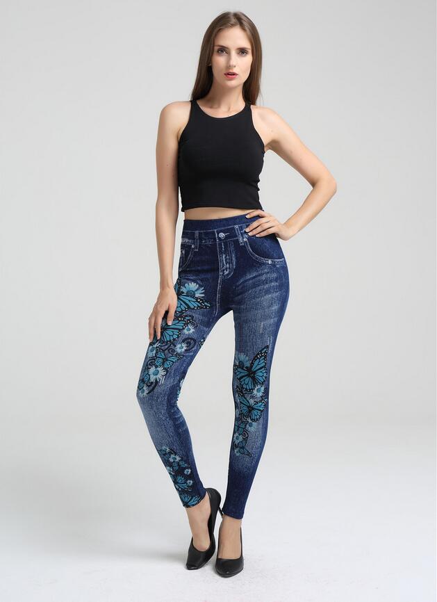 Printed-cotton-blue-butterfly-leggings-wholesale