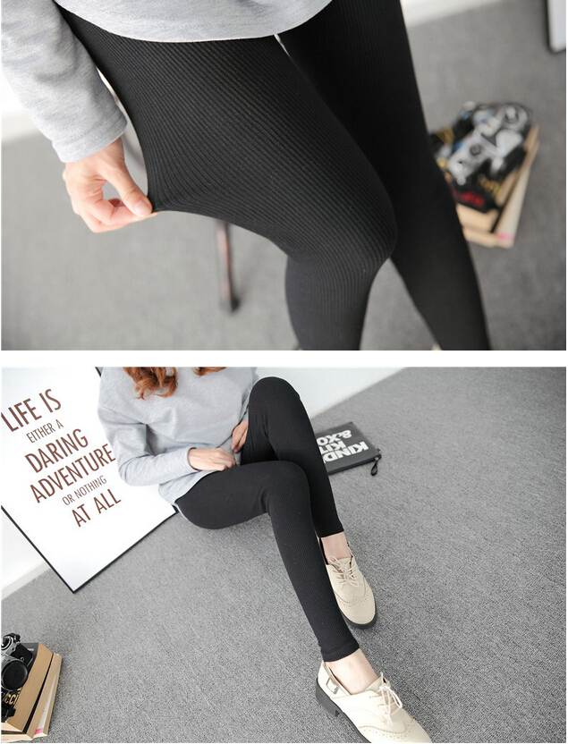 Pure-cotton-thread-vertical-stripes-outside-wear-female-leggings-wholesale