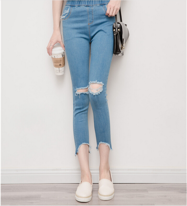 Thin-leg-knee-hole-cowboy-female-feet-pants-wholesale