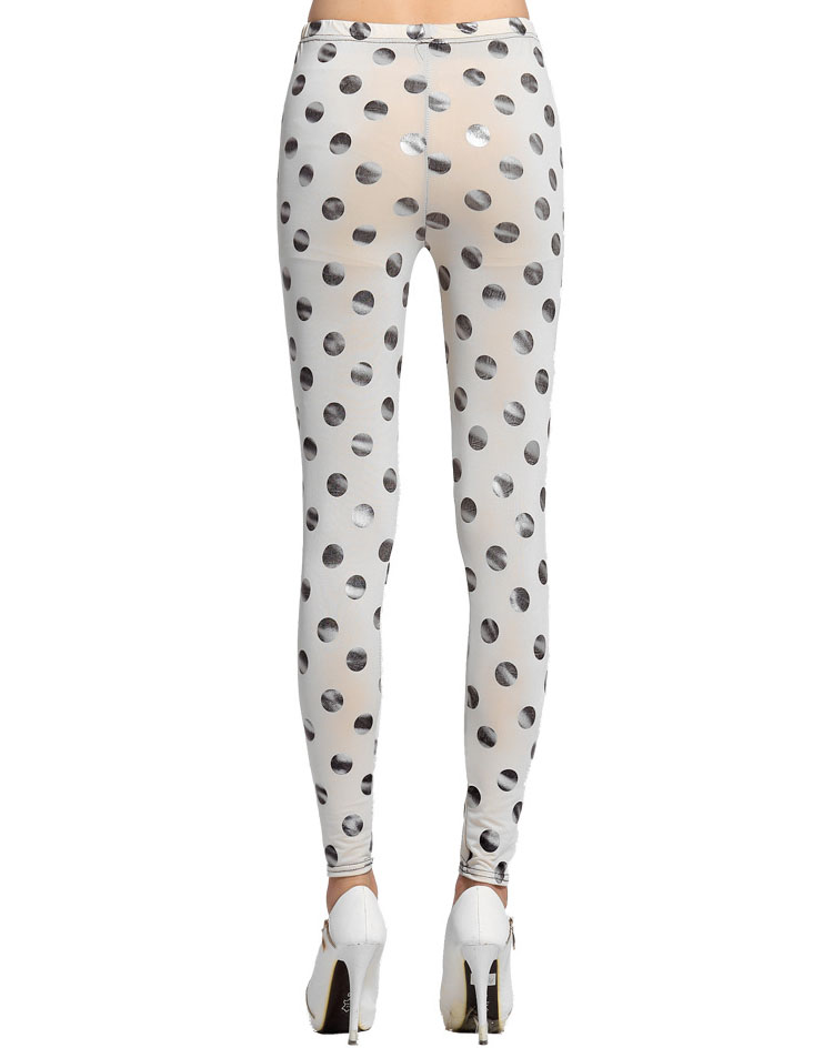 Fashion Polka Dot shiny black leggings wholesale – First leggings
