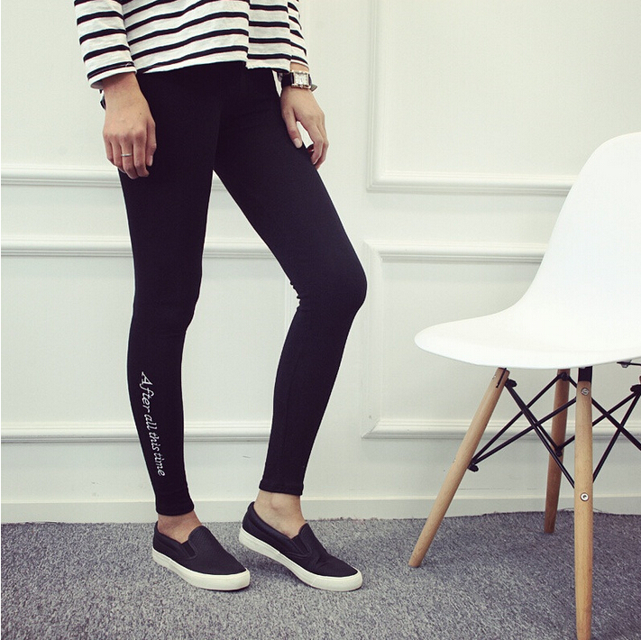 Joker-embroidery-letters-wool-cotton-stretch-grinding-female-leggings-wholesale