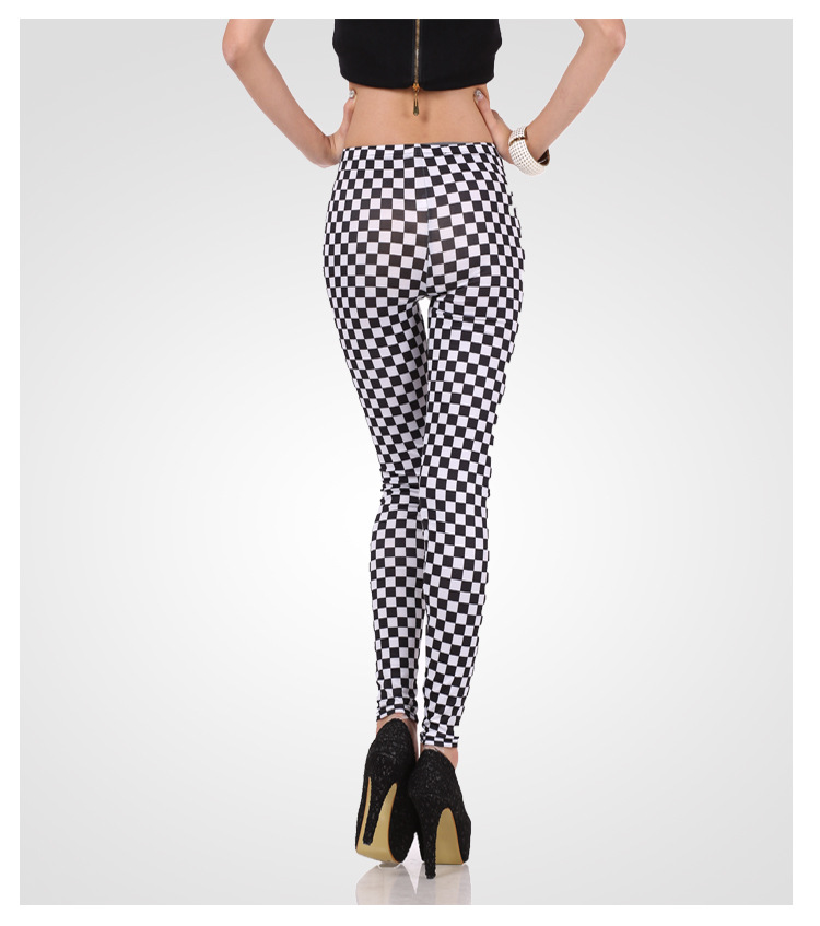 Milk-silk-black-and-white-grid-graffiti-leggings-wholesale