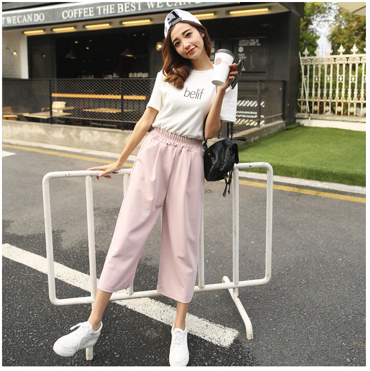 Spring-and-summer-leisure-straight-female-flares-wholesale